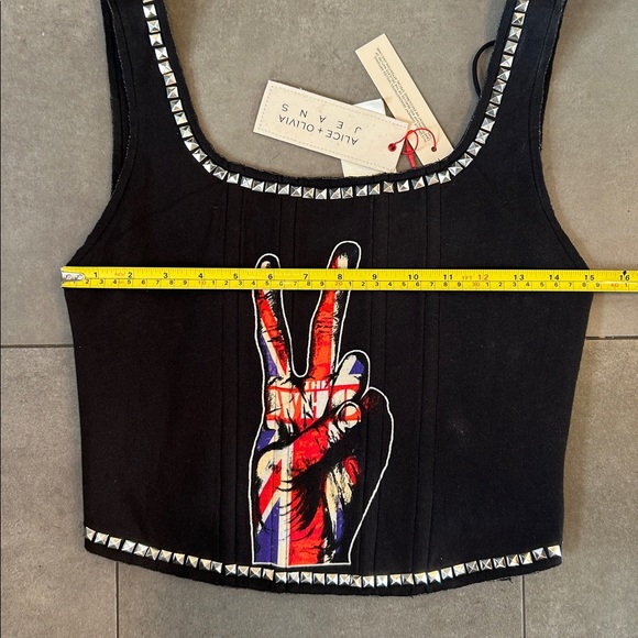 Alice + Olivia Breslin Band Tee Corset Top - Picture 6 of 10
